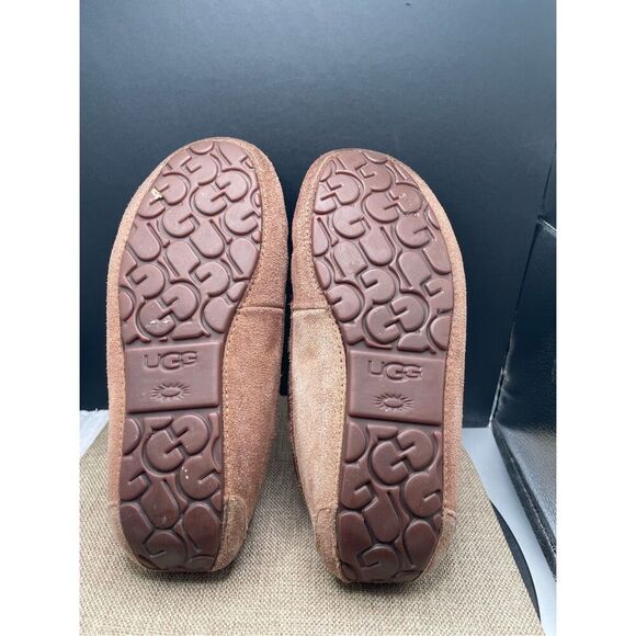 UGG Dakota Chestnut Brown Suede Slippers Moccasins Sheepskin Size US 8 Women - Picture 7 of 10